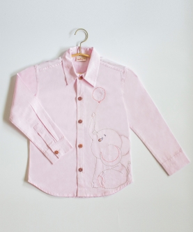 Pinky Elephant Embroidered Formal Shirt