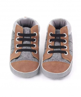 Grey Brown Lac Up Shoes