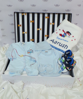 New Born Baby Gift Hamper Set For Boy - 7 Pcs