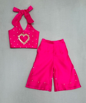 Halter Neck Co-Ord Set With Sequin Embroidery