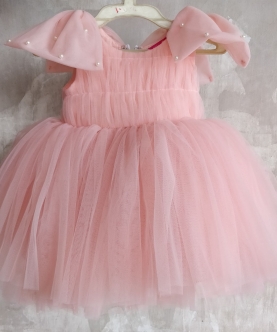 Pink Shoulder Bow Dress