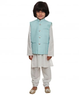 Sy Blue Regular Cut Nehru Jacket 