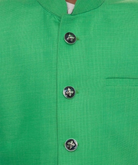 Green Regular Cut Nehru Jacket