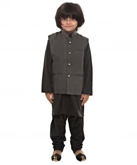 Grey Regular Cut Nehru Jacket