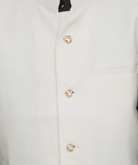 White Regular Cut Nehru Jacket 
