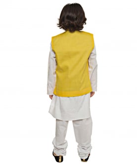 Dark Yellow Regular Cut Nehru Jacket 
