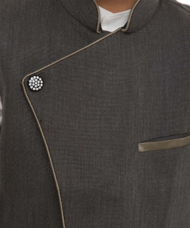 Grey Side Cut Nehru Jacket