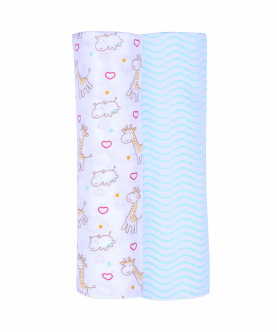 Nuluv Blue Giraffe Swaddle Wrap Pack Of 2