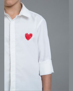 The Heart on Heart White Shirt