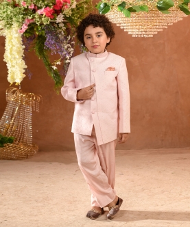 Paz-Pink Jodhpuri Paired With Trouser Set 