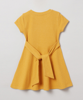 Ochre Yellow Printed Dress