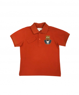 Orange T-Shirt With Gentle Man Tiger Badge