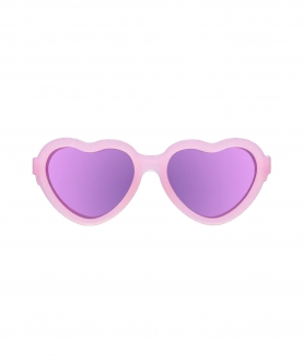 Polarized Heart: Frosted Pink Purple Mirrored Lens