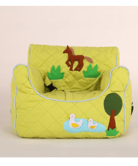 Personalised Farm Animal Quilted Bean Chair (Yellow)