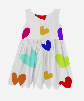 Peakaboo Dress Multi-Colour Hearts