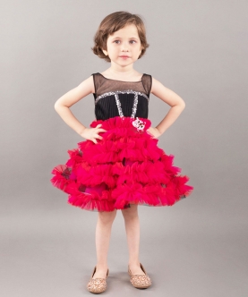Red And Black Frilly Dress