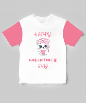 Personalised Adorable Kitten Valentine Wish T- Shirt