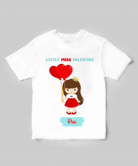 Personalised Cute Girl With Heart Valentine - Custom Baby Name