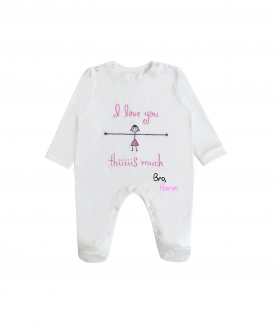 Personalised I Love You This Much Romper For Girls
