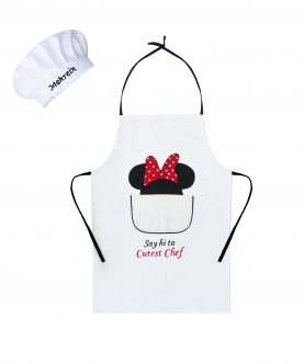 Personalised Minnie Mouse Apron And Cap Set
