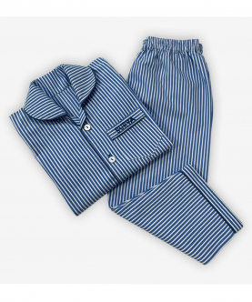 Personalised Navy Stripes Pajama Set For Women