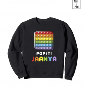 Personalised Printed Pop It Black Sweatshirt