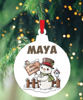Personalized Christmas Ornaments Snow Man