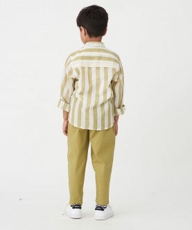 Asymmetric Stripe Shirt Co-Ord