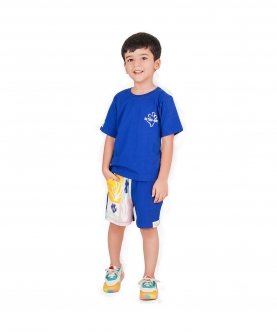 Be-Reefliable T-Shirt with matching Shorts Unisex Set, Blue
