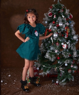 Pine Green Santa Dress