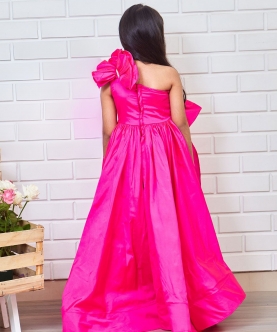 Pink Silk Ruffled Gown