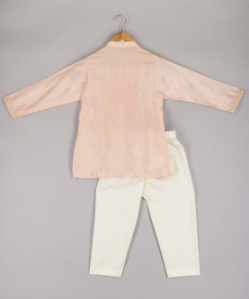 Pink Thread Work Kurta With Pyjama