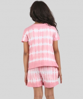 Pink Tie Dye Pure Cotton Nightwear Set