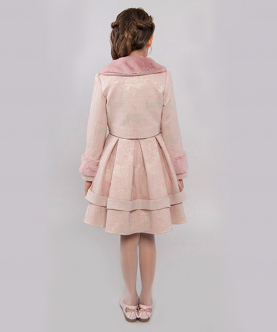 Pink Dress With Fur Coat