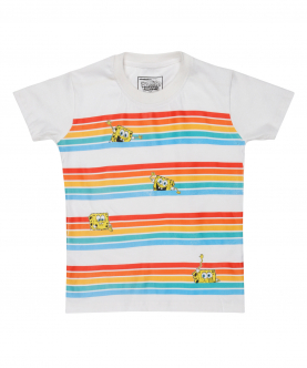 Playful Spongebob Stripes T-Shirt