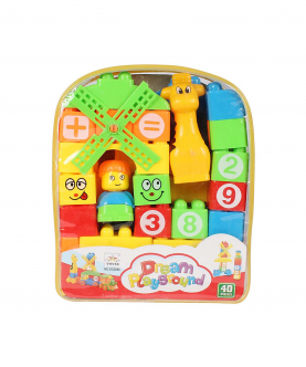 Planet Of Toys Boys And Girls Intellect Junior School Bag Building Blocks For Kids-40 Pieces