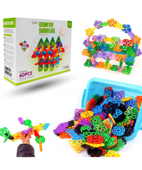 Planet Of Toys Boys And Girls 60Pcs Stem Education Series Goemetry Snowflakes Blocks For Kids