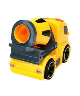 Planet Of Toys Friction Powered CementMixer Truck Construction Vehicle Toy With Light & Sound For Kids (Yellow)