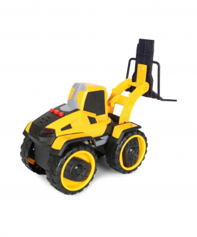 Planet Of Toys Friction Powered Forklift Construction Shovel Truck Toy For Kids With Light & Sound (Yellow Pack Of: 1)