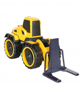 Planet Of Toys Friction Powered Forklift Construction Shovel Truck Toy For Kids With Light & Sound (Yellow Pack Of: 1)