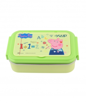Green Color Peppa Pig Kids Lunch Box Lunch Break - 850 Ml