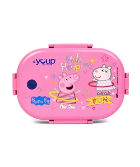 Pink Color Peppa Pig Theme Kids Lunch Box Happy Bite 750Ml
