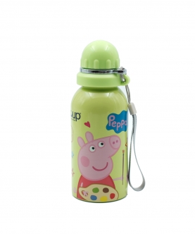 Green Color Peppa Pig Kids Water Bottle Hybrid - 500 Ml