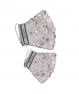 Mini Me Pastel Pink Sprinkle Embroidered Facemask