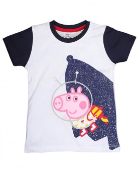 Peppa Pig Kids T-Shirt White Hopscotch Play with Tie Up