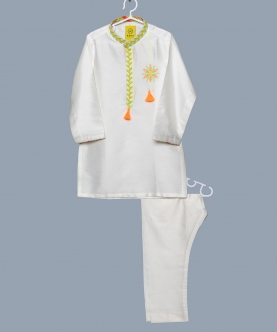 Kurta With On Pocket Side Butti And Pant