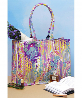 Lime African Multi colour Printed Canvas Tote Bag