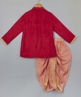 Krishna Embroidered Angrakha With Dhoti