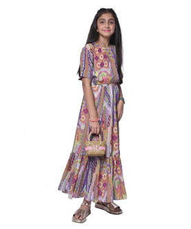 PS Kids By Payal Singhal African Printed Georgette Choli With Flared Skirt