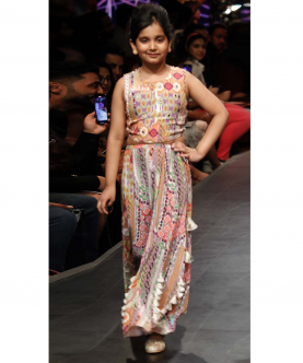 PS Kids By Payal Singhal African Printed Crepe Embroidered Sharara Set